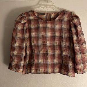 Plaid Crop Blouse! SALE